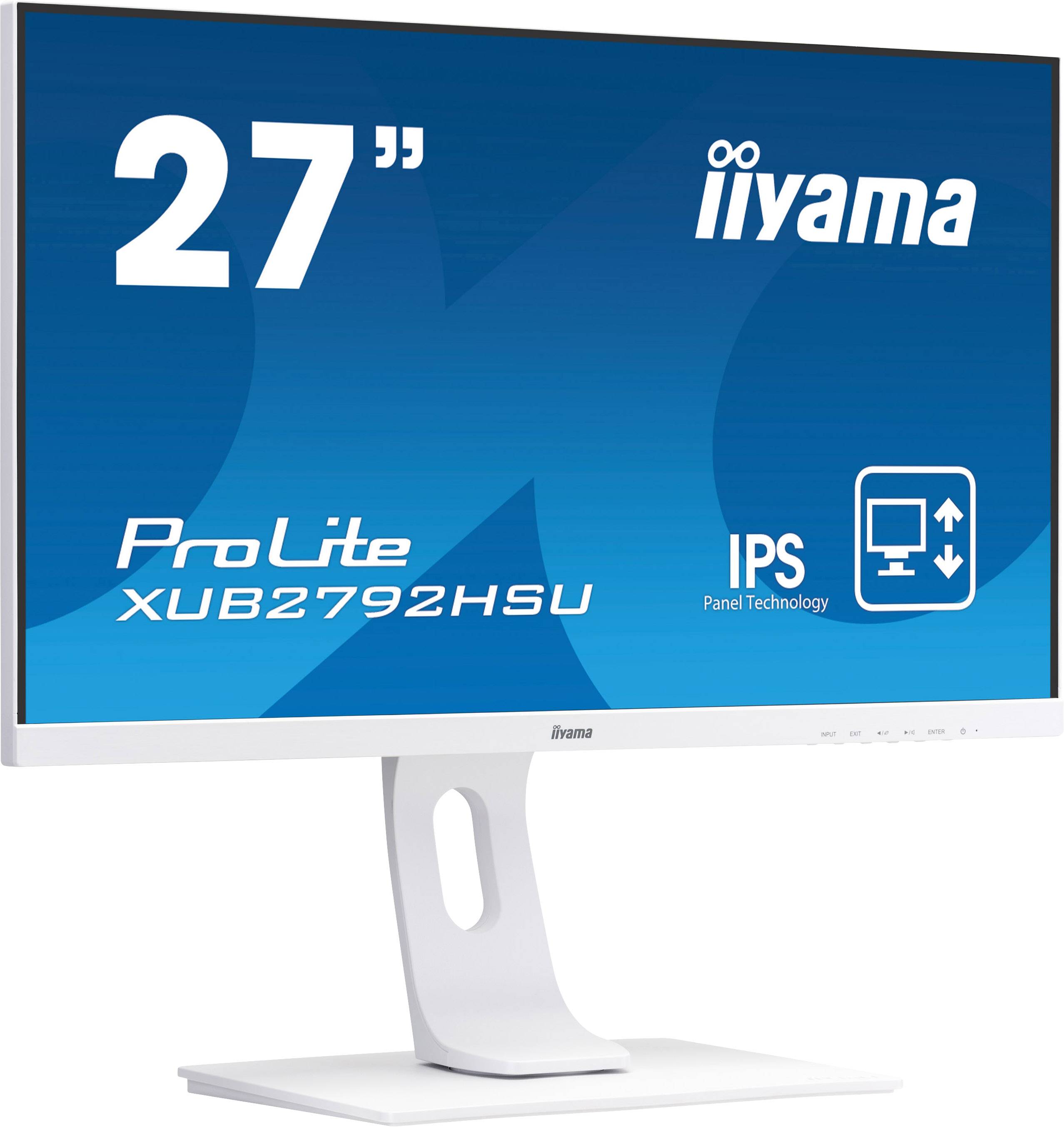 Iiyama PROLITE XUB2792HSU-W1 LED EEC E (A - G) 68.6 cm (27 inch) 1920 x 1080 p 16:9 4 ms VGA, HDMI™, DisplayPort, USB A -3
