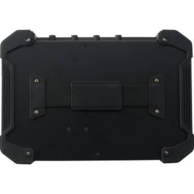Robust black suitcase with reinforced corners and a central handle, likely intended for military or industrial applications.