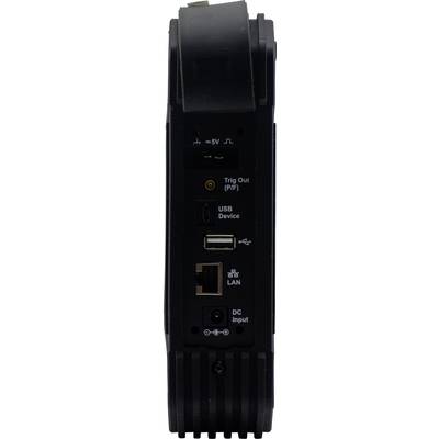Device rear panel connections: Trig Out, USB Device, USB, Ethernet LAN, DC Input.
