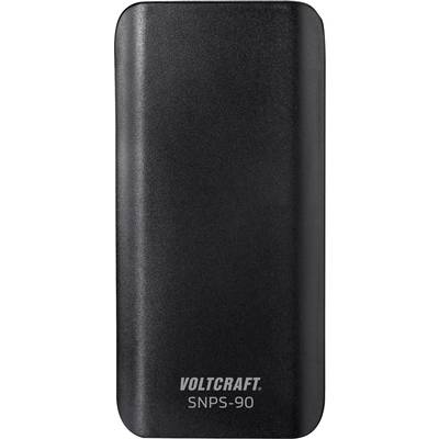 Portable Voltcraft SNPS-90 power supply in black, with a simple rectangular design, suitable for powering electronic devices.