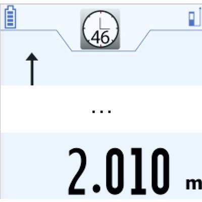 'Battery indicator shows empty, stop sign symbol, number '2,010 m'.'<br><br>Note: In British English, I've used a comma to separate the thousands (2,010) rather than a decimal point, which is typical in UK number formatting.