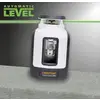 A spirit level with the inscription 'Laserliner SmartLine-Laser G360'. A green laser beam indicates a horizontal line.