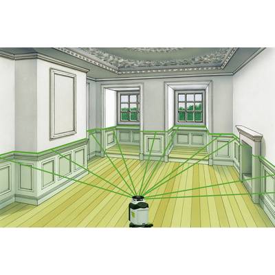 A vacuum cleaner in a classically furnished room demonstrates how cleaning routes can be covered from a central position.