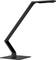 A contemporary, black desk lamp with an adjustable arm and digital control panel on the base, suitable for offices.