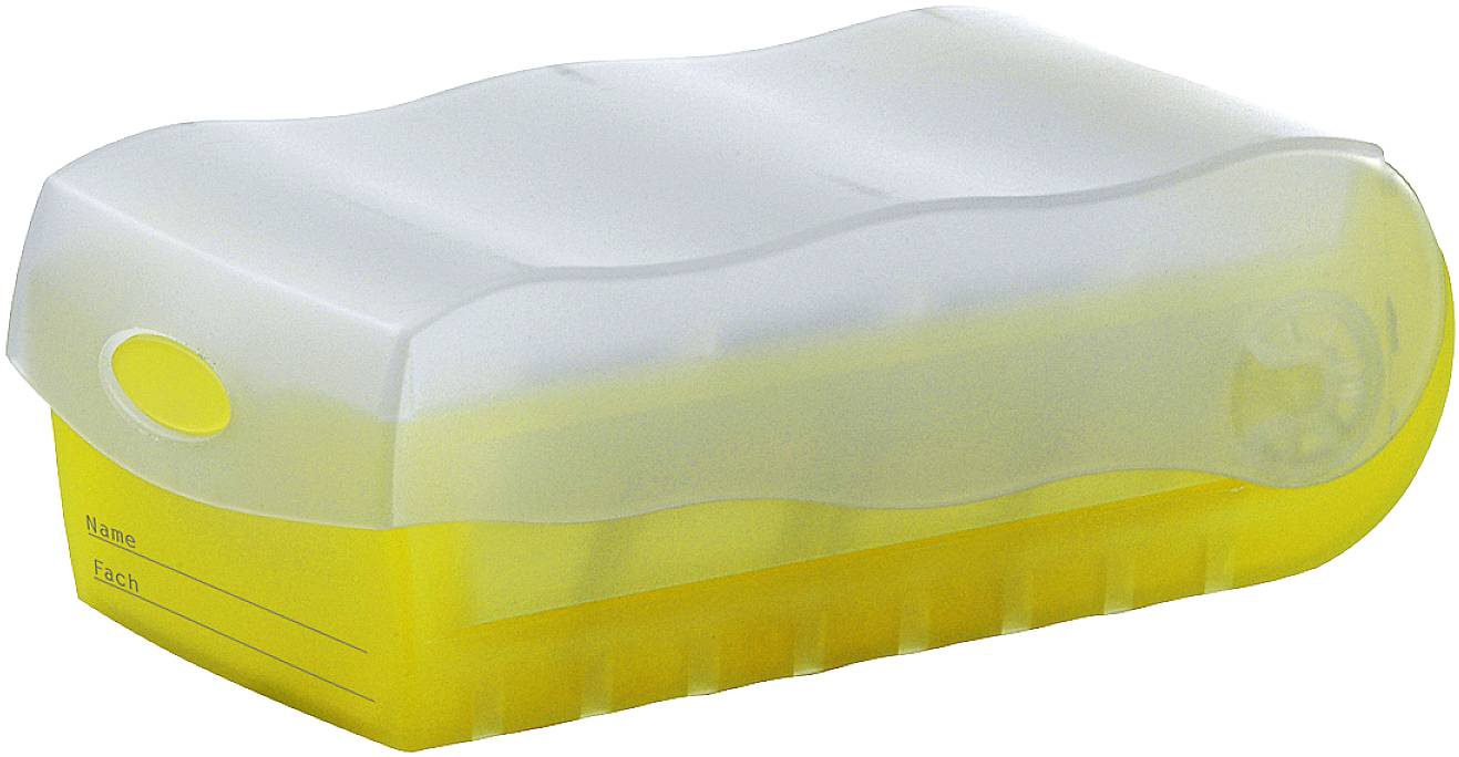 HAN CROCO 997-653 Card index box Translucent, Yellow No. of cards (max.): 900 cards A7 landscape incl. 100 ruled cards-0