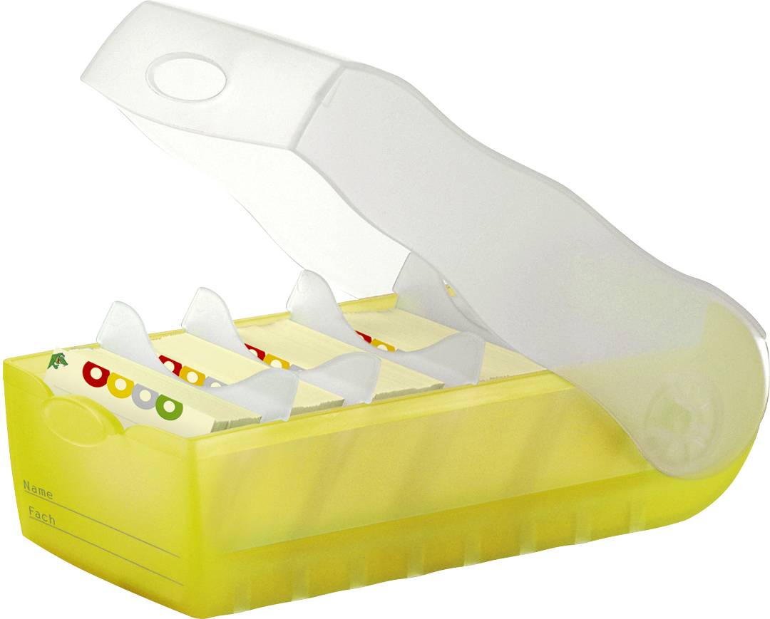 HAN CROCO 997-653 Card index box Translucent, Yellow No. of cards (max.): 900 cards A7 landscape incl. 100 ruled cards-1