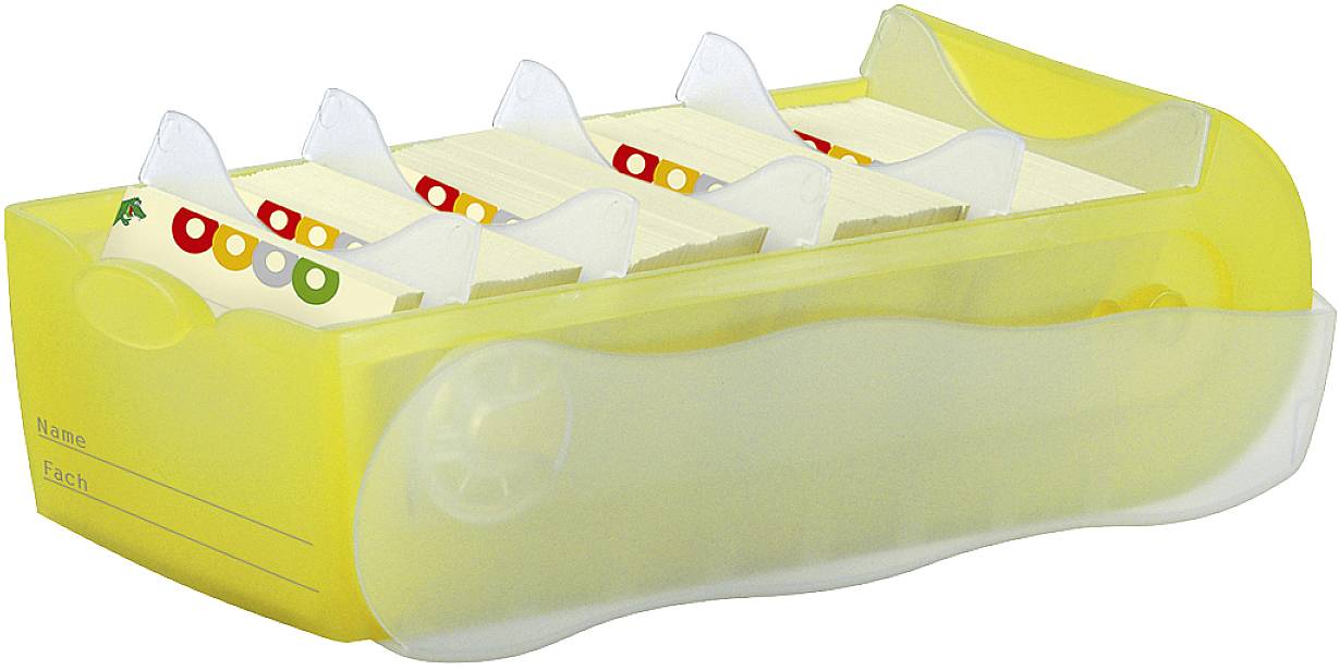 HAN CROCO 997-653 Card index box Translucent, Yellow No. of cards (max.): 900 cards A7 landscape incl. 100 ruled cards-2