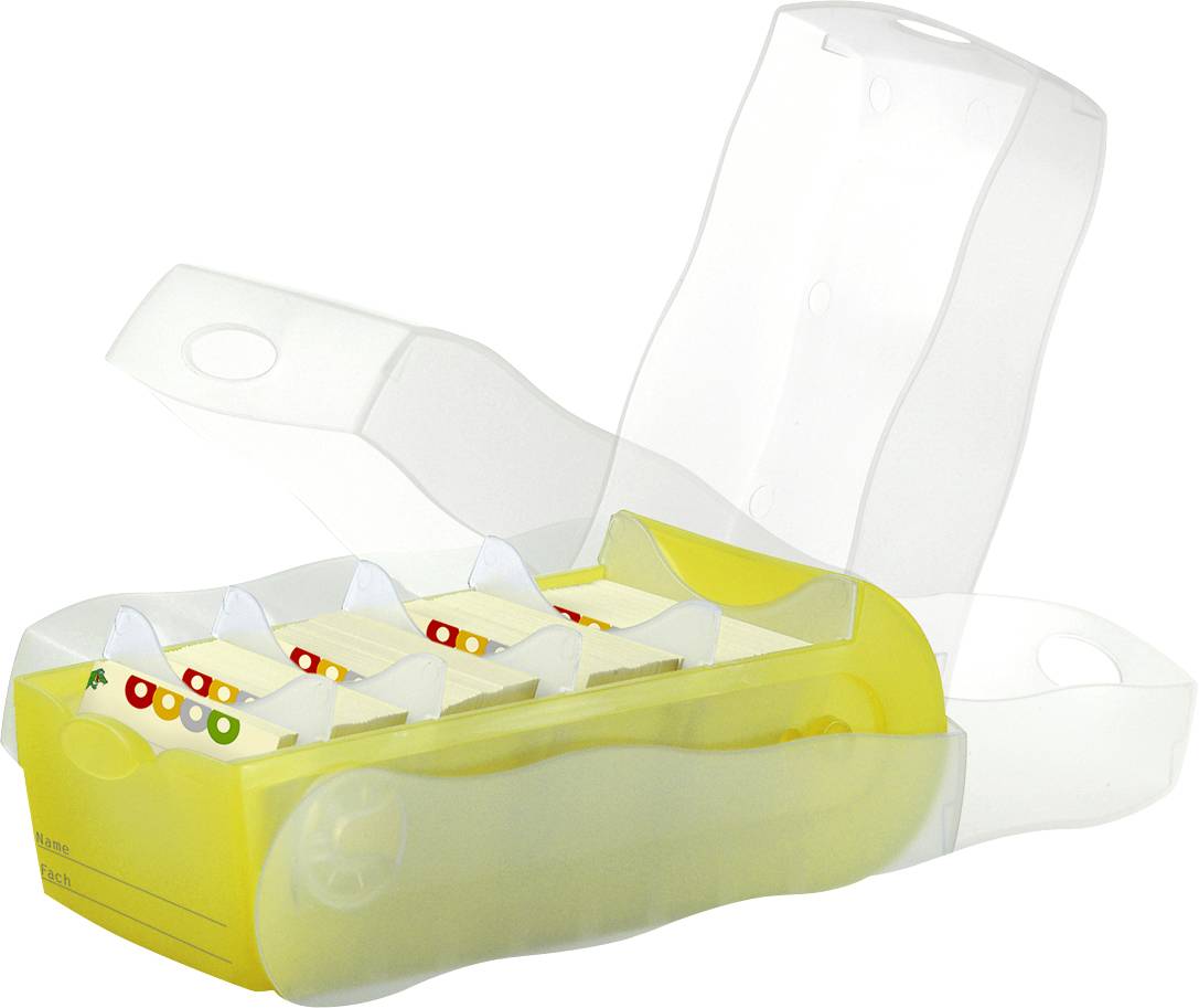 HAN CROCO 997-653 Card index box Translucent, Yellow No. of cards (max.): 900 cards A7 landscape incl. 100 ruled cards-3