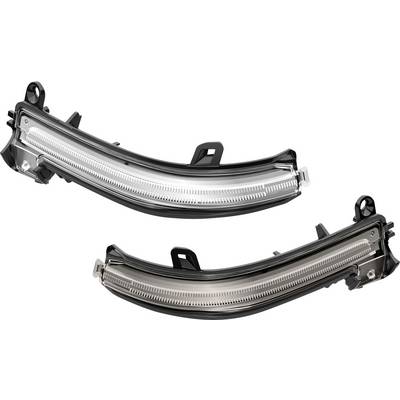 Two curved LED indicator lights, one transparent, the other smoky grey, displayed side by side.