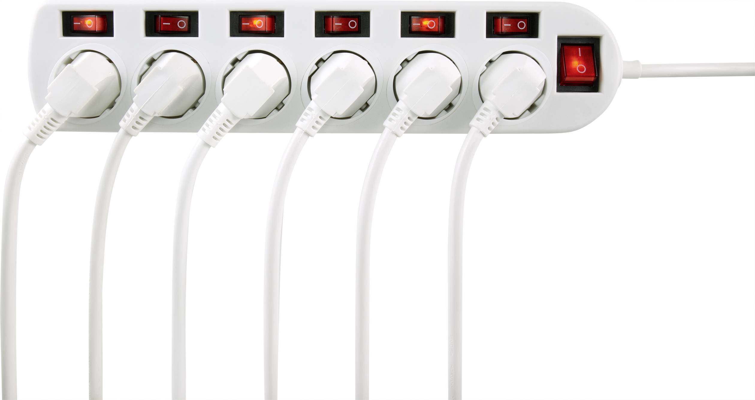Sygonix SY-4535070 Power strip (+ switch) White PG connector 1 pc(s)-3
