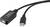 Black USB 2.0 extension cable with one plug and one socket to extend the reach of a USB connection.