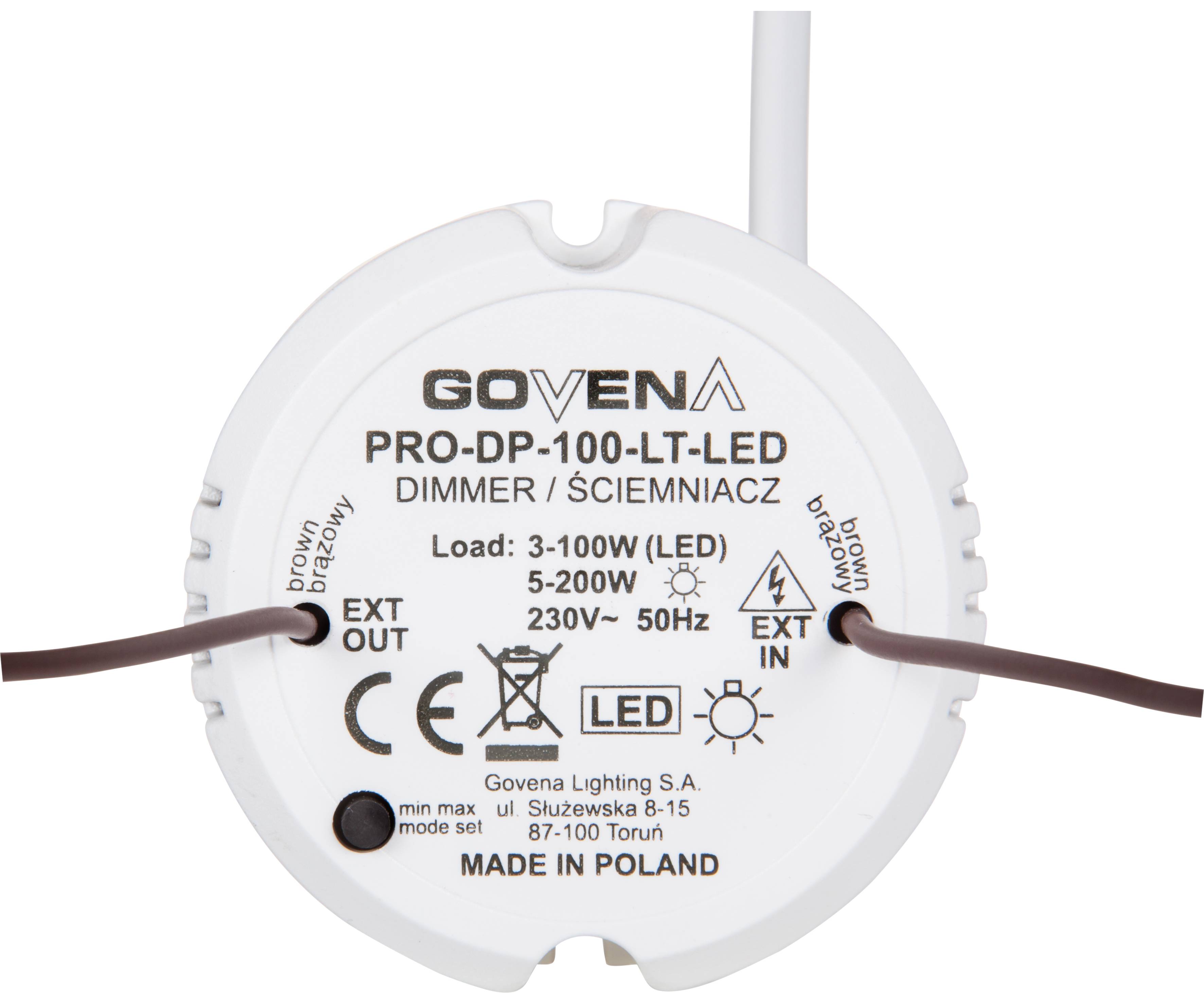 svar offentliggøre væske Govena Lighting PRO-DP-100-LT-LED Universal dimmer Suitable for light  bulbs: LED bulb, Halogen lamp, Light bulb, Energy | Conrad.com