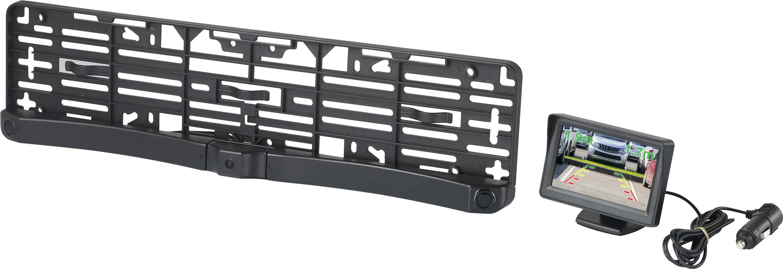 Renkforce SB505 Wireless reversing camera system Distance scale lines Lincense plate holder