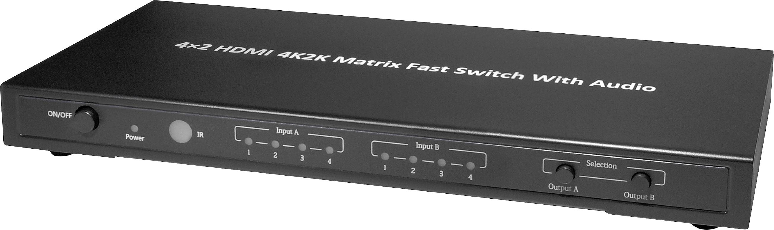 Maxtrack CSM 3 L HDMI matrix switcher Aluminium casing, + remote control 3840 x 2160 p Black