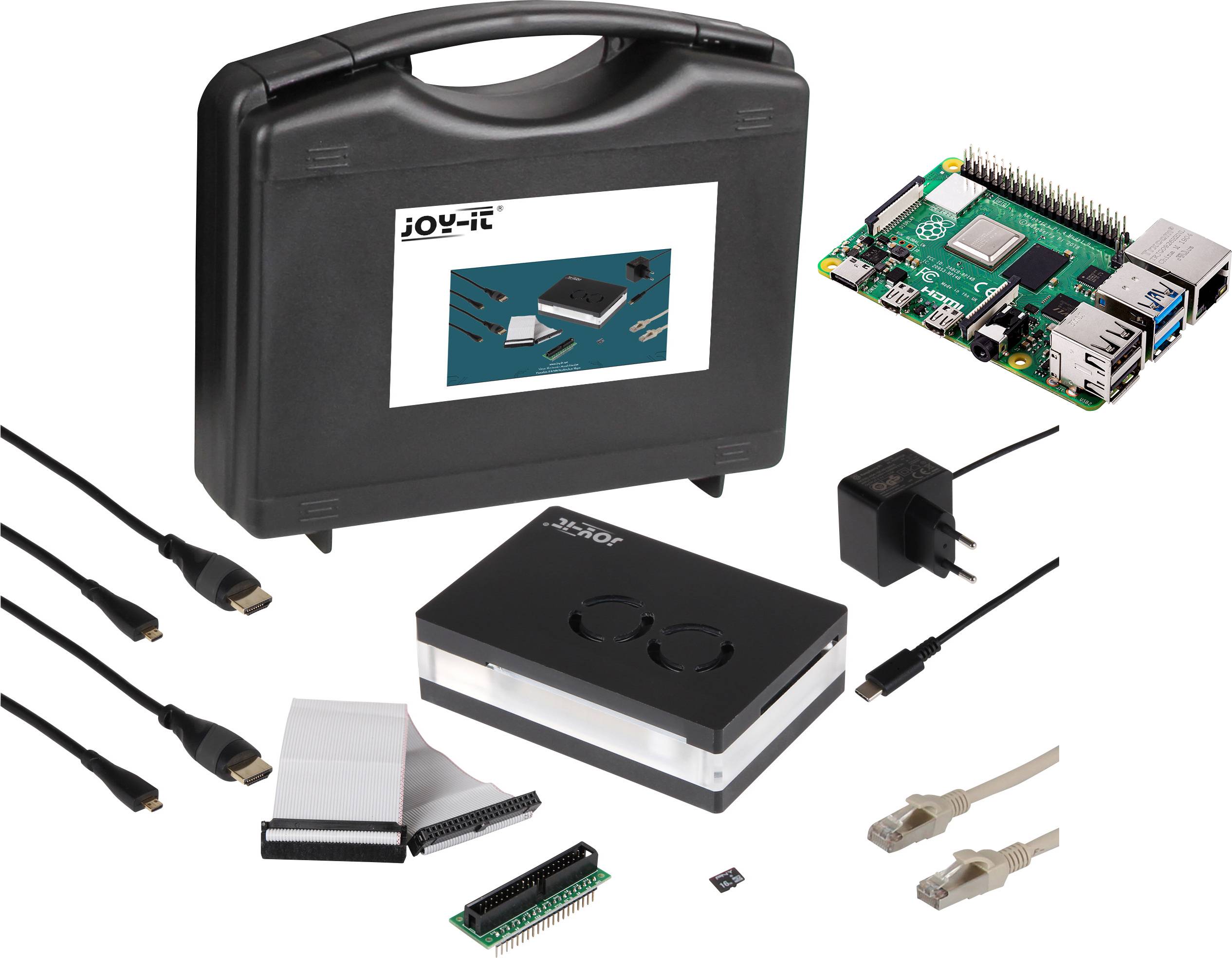 Joy-it Allround Starter Kit Raspberry Pi® 4 B 1 GB 4 x 1.5 GHz Storage case, Housing, PSU, HDMI cable, Noobs OS-0