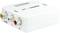 White AV-to-HDMI converter with sockets for CVBS, L and R.