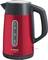 A red electric kettle by Bosch with water level indicator, 1.7 litre capacity and black handle.