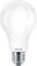 Energy-saving LED light bulb from Philips in standard shape with silver fitting.