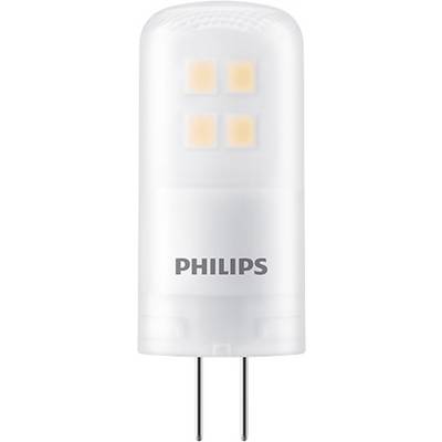 A Philips LED bulb with a cylindrical shape, featuring two pins at the base for insertion into compatible sockets.