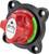 Red battery isolator switch with a black housing, displaying 'OFF' and 'ON' in red and green, symbolising battery disconnection.