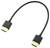A black HDMI cable with gold connectors on both ends, used for transmitting audio and video between devices.