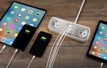 2-way desktop distributor with 3x USB-A & 1x USB-C charging ports