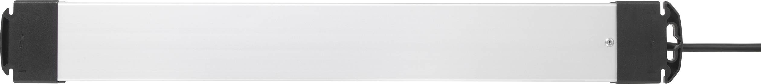 Long, rectangular LED light with black end caps and a cable on the right side. Ideal for uniform illumination.