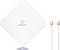 Square, white outdoor directional antenna by Renkforce with two coaxial cables. Suitable for LTE/4G connections.