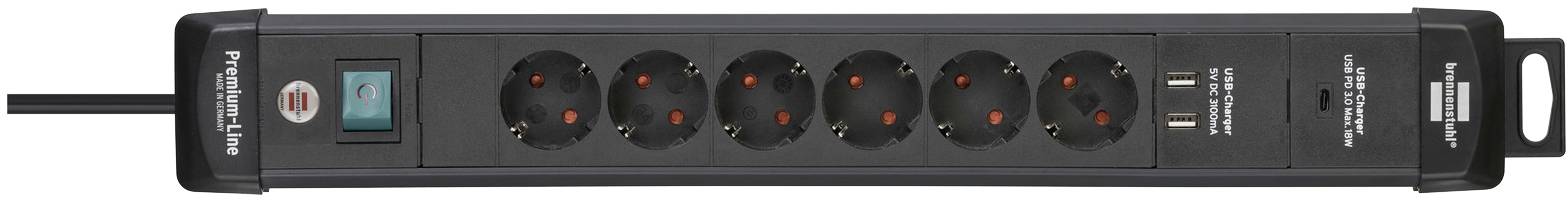 Brennenstuhl 1951160607 Power strip (+ switch) 6x Black PG connector 1 pc(s)-7