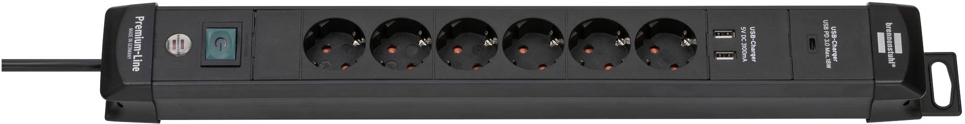 Brennenstuhl 1951160607 Power strip (+ switch) 6x Black PG connector 1 pc(s)-8