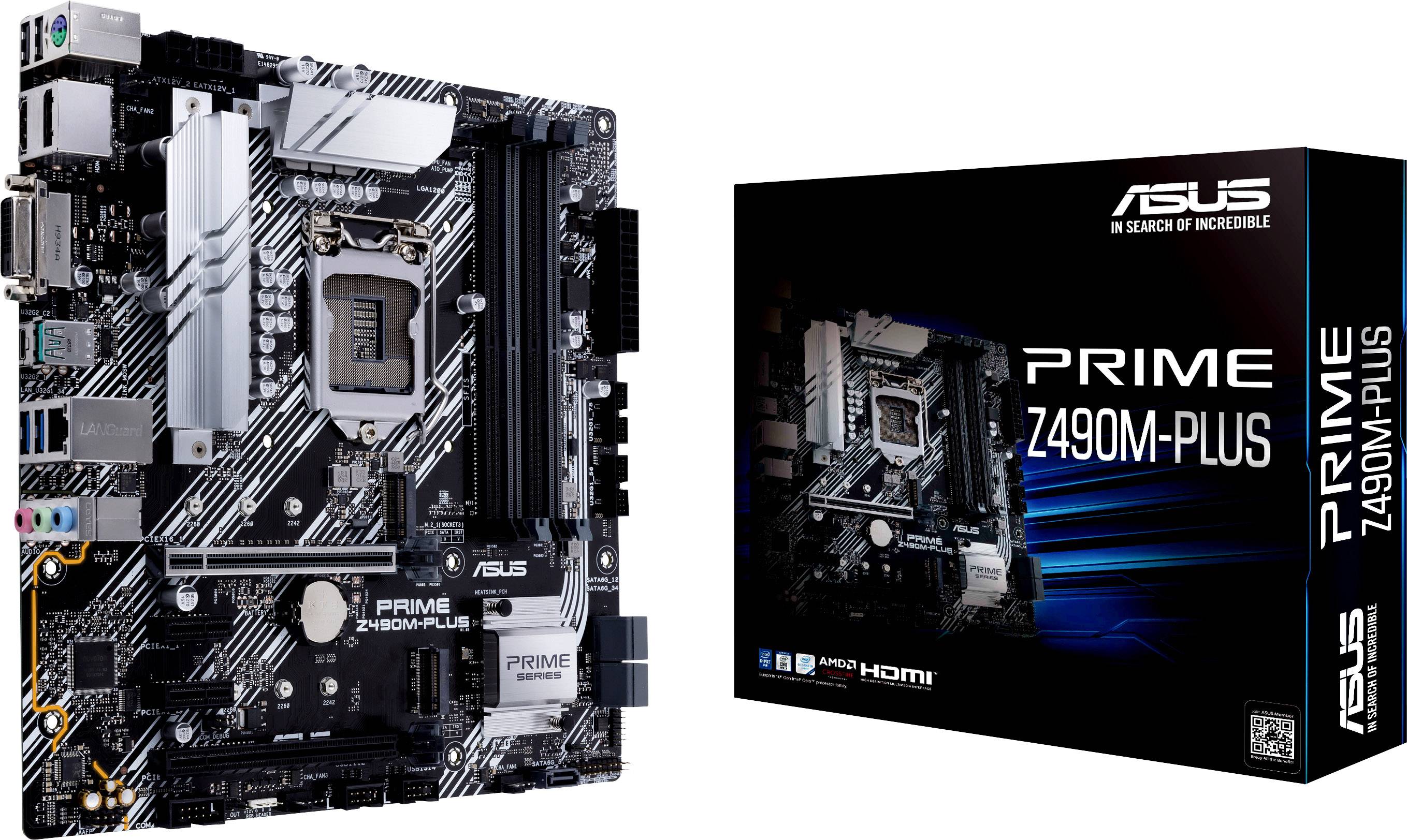 Asus PRIME Z490M-PLUS Motherboard PC base Intel® 1200 Form factor Micro-ATX Motherboard chipset Intel® Z490