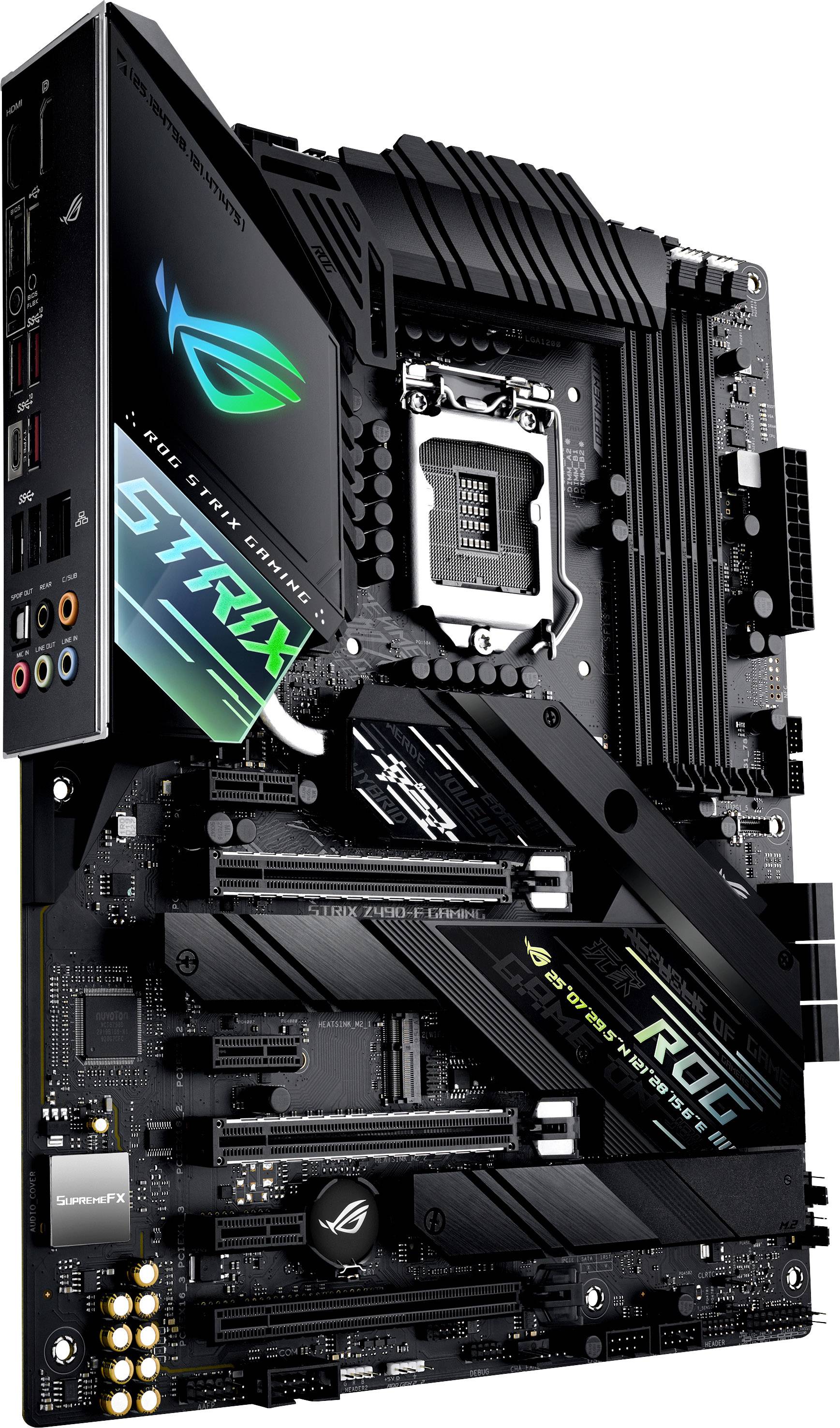 Asus ROG STRIX Z490-F GAMING Motherboard PC base Intel® 1200 Form factor (details) ATX Motherboard chipset Intel® Z490-3