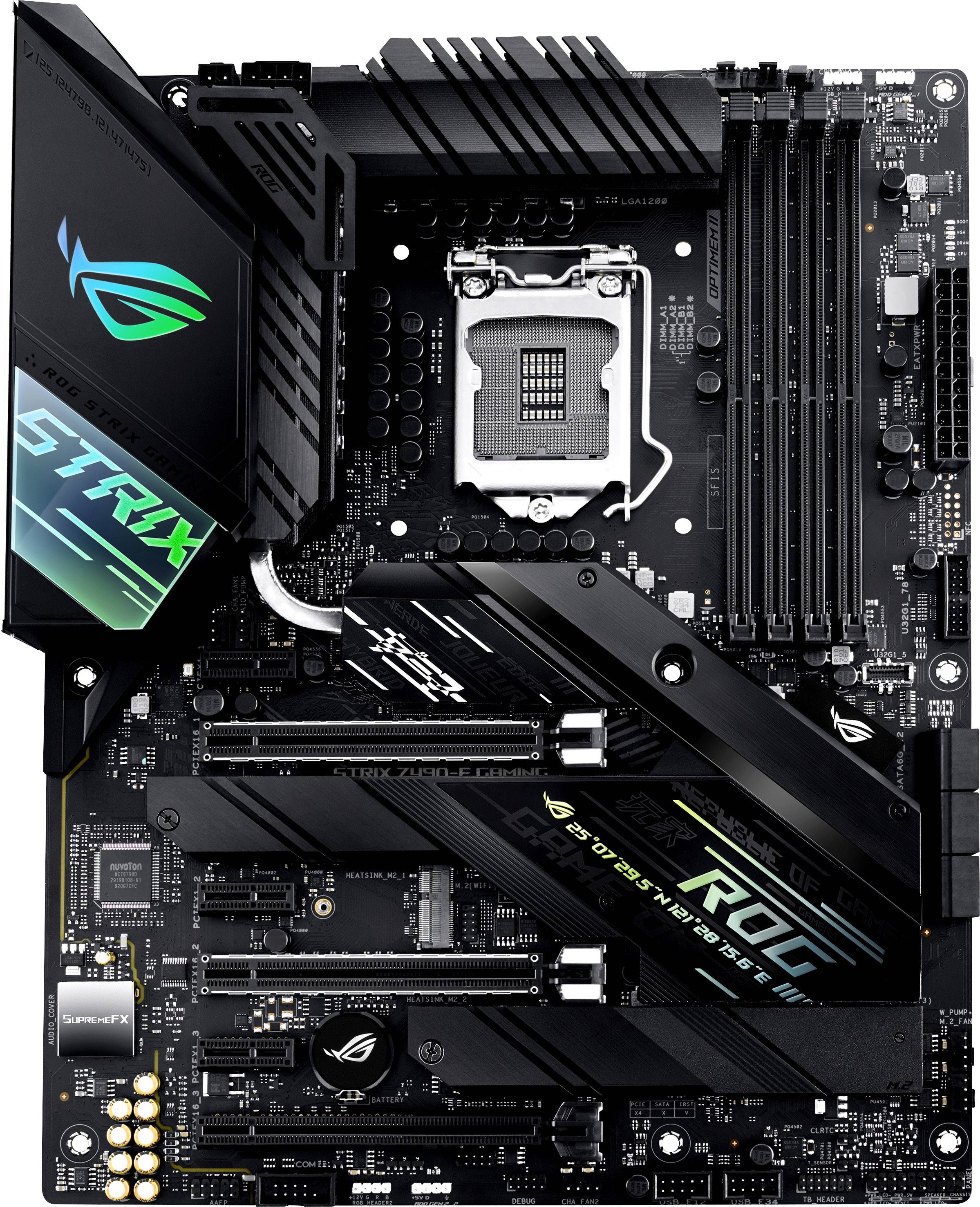 Asus ROG STRIX Z490-F GAMING Motherboard PC base Intel® 1200 Form factor (details) ATX Motherboard chipset Intel® Z490-6