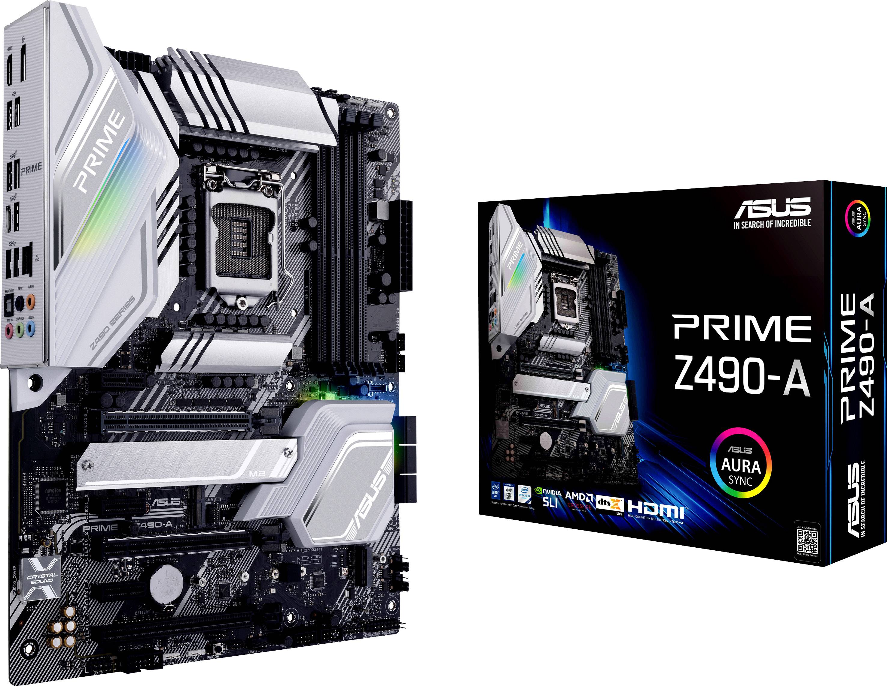 Asus PRIME Z490-A Motherboard PC base Intel® 1200 Form factor (details) ATX Motherboard chipset Intel® Z490-5