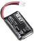 'LiPo battery, 3.7 V, 220 mAh, do not short-circuit' is written on the battery. Black casing with red and black wires and white connector.