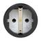 Round plug adapter with two slots, CE marking and imprint '16 ~ 250'.