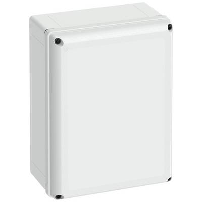 Rectangular, grey plastic casing with rounded corners and screws at each of the four corners. It appears to be a protective enclosure.