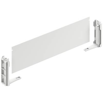A white plastic panel with two mounting brackets at each end. The brackets are vertical and made of the same material.