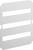 A white ventilation grille with three rectangular openings, used for covering and ventilating devices or cabinets.
