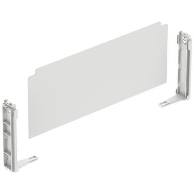 A horizontal grey component is mounted between two vertical supports. It is an assembly element.