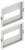 Two rectangular, white ventilation grilles with a central rectangular cut-out, positioned side by side.