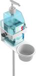 GRAVITY MS 23 DIS 01 W.Height-adjustable disinfectant stand with universal holder white