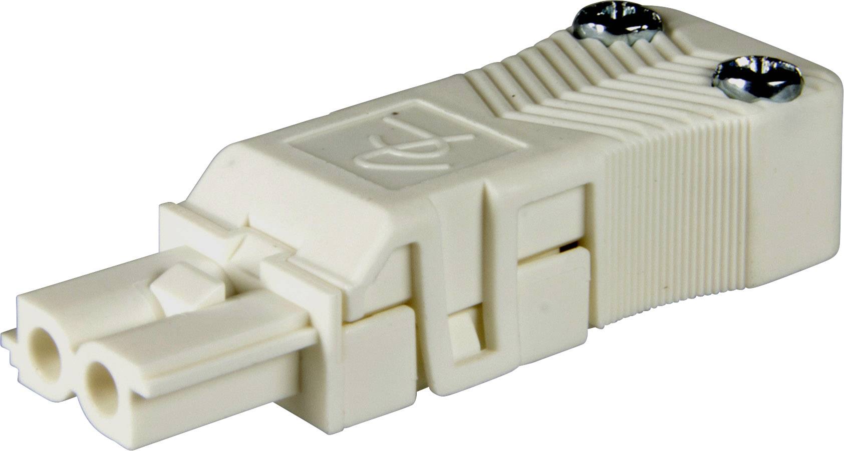 Adels-Contact 12583 Mains connector Socket, straight Total number of pins: 2 16 A White 200 pc(s) Piece