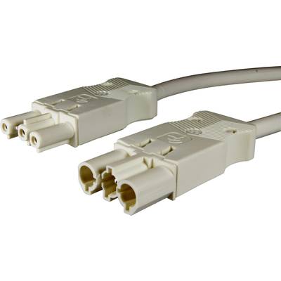 Adels-Contact 16475330 Mains cable Mains plug - Mains socket Total number of pins: 2 + PE White 3.00 m 25 pc(s) 