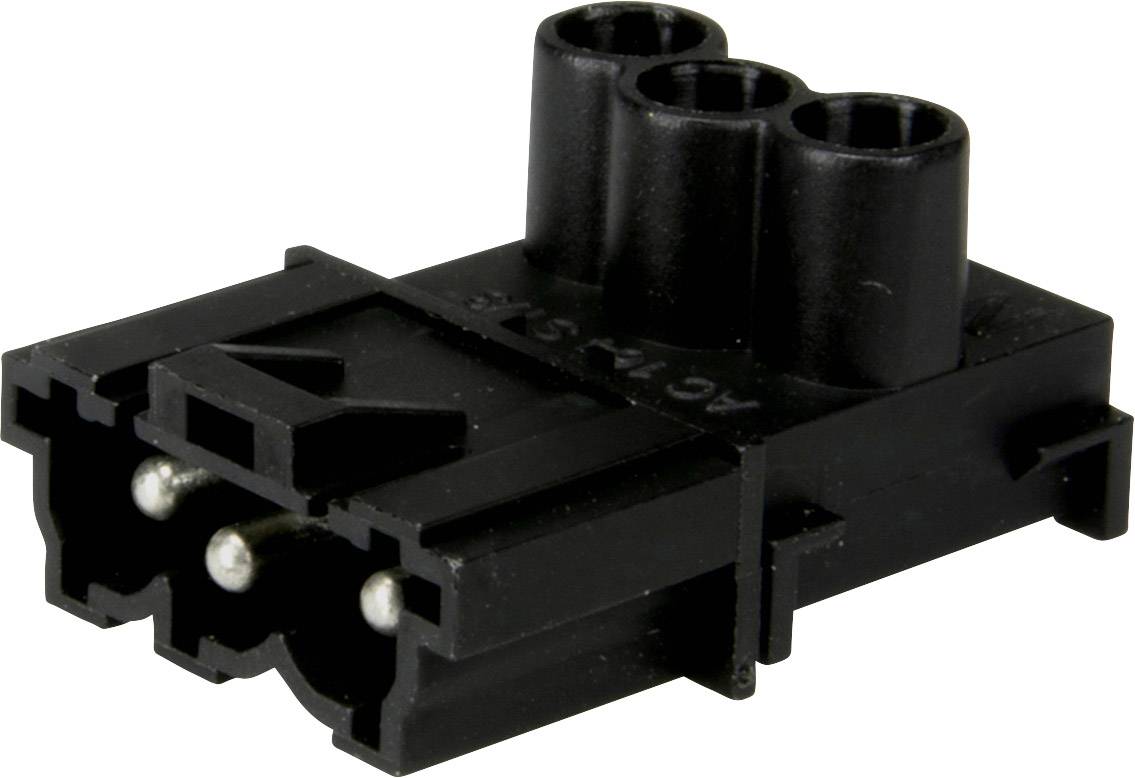 Adels-Contact 12714 Mains connector Plug, straight Total number of pins: 3 + PE 16 A Black 200 pc(s) Piece