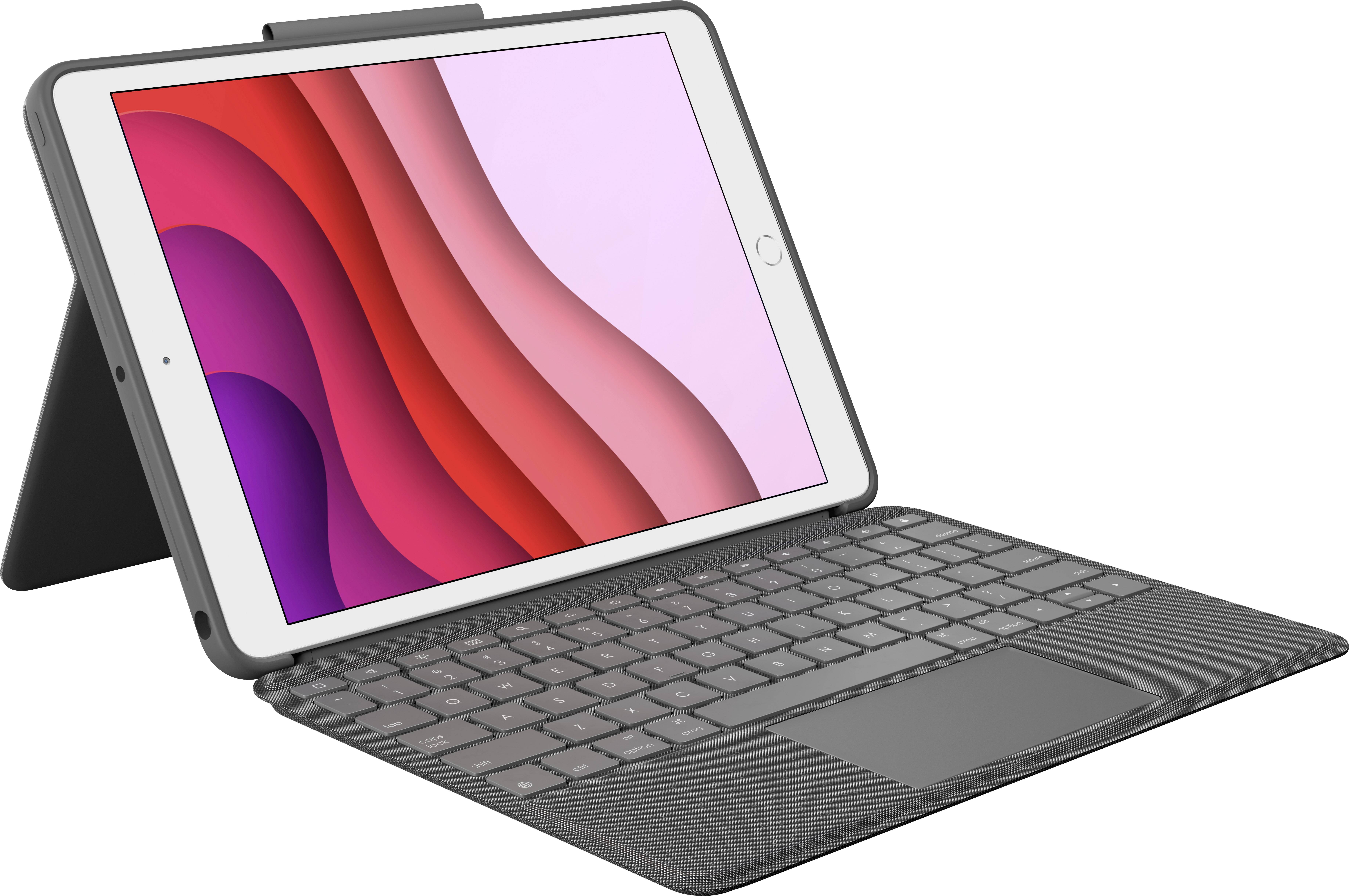 Logitech Combo Touch Tablet PC keyboard book cover Compatible with (tablet PC brand): Apple iPad (7th Gen), iPad (8t |