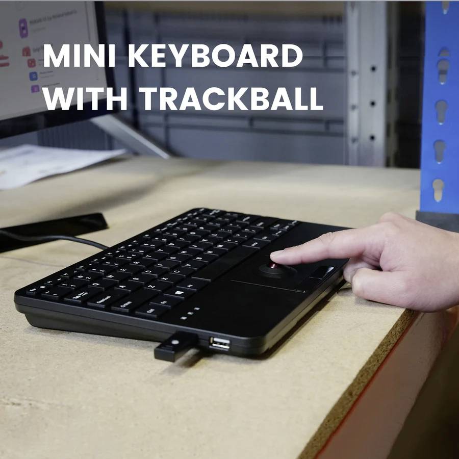 Perixx PERIBOARD-526 H DE USB Keyboard German, QWERTZ Black USB hub, Trackball-5