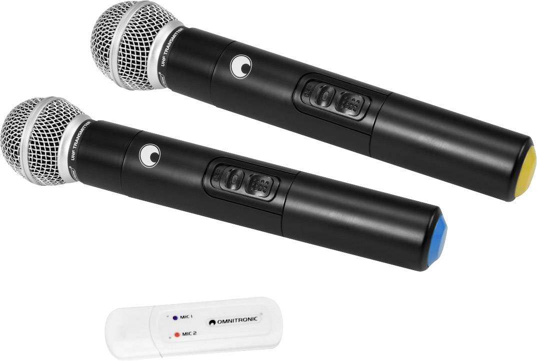 Image of Omnitronic UWM-2HH USB Handheld Wireless microphone set Transfer type (details):Wireless Switch USB Wireless