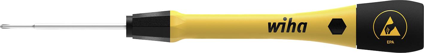 Yellow and black screwdriver with an insulated handle and a narrow blade, suitable for working on electrical equipment.