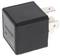 A black electrical relay with metal prongs, shown from a side angle. It's labeled '24V,' indicating its voltage rating.